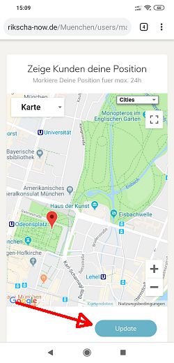 Setze Position